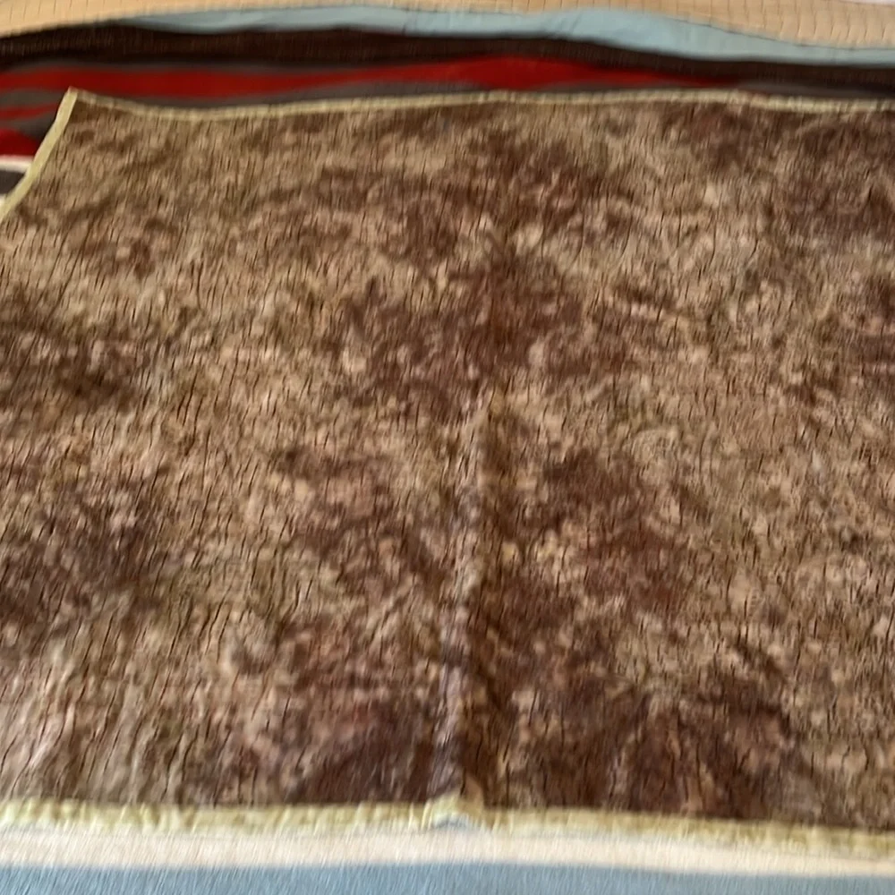 Beautiful terra cotta and green quilt wall hanging. Homemade.